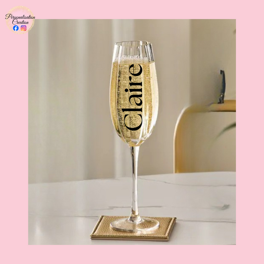 Personalised champagne glass
