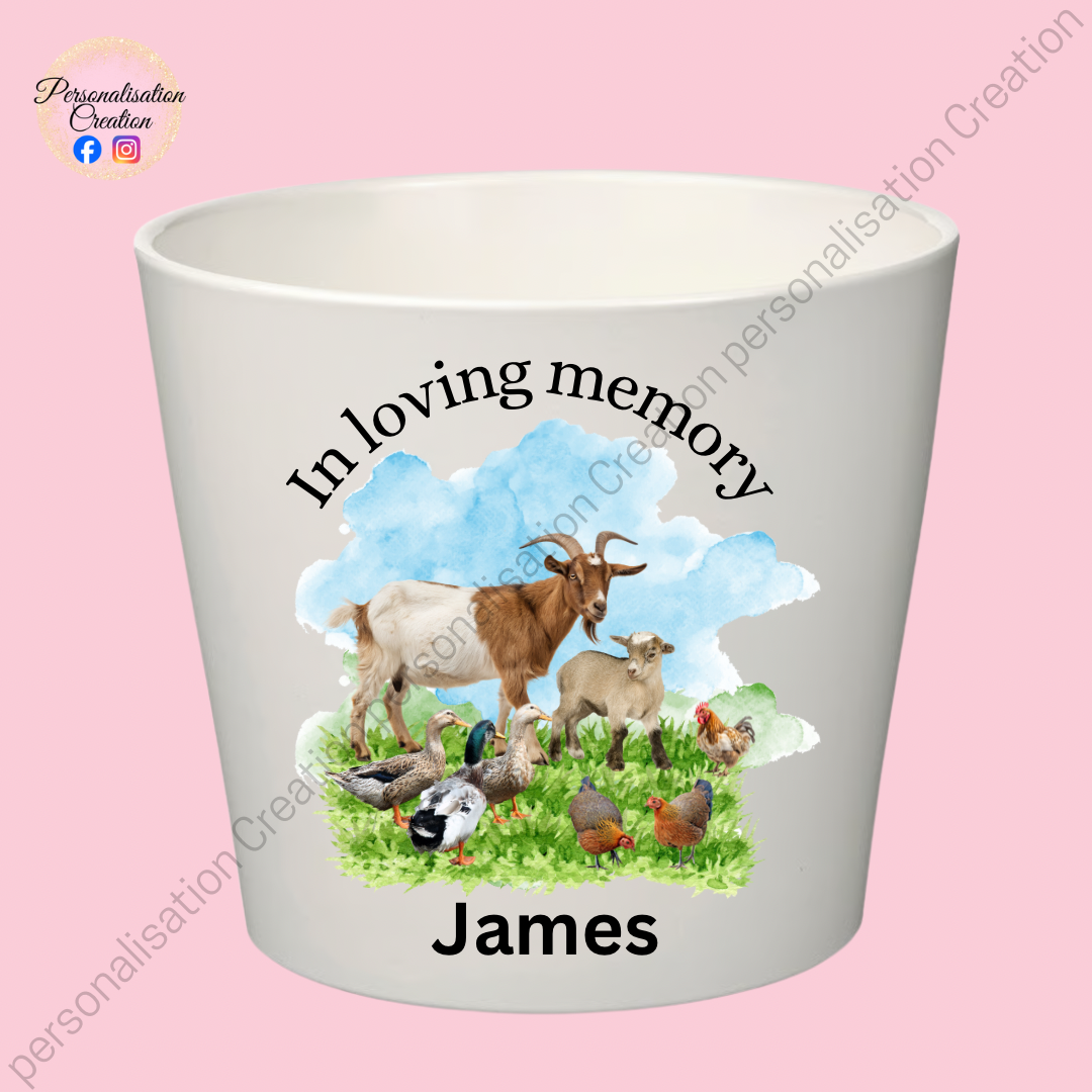 In loving memory farm flower pot