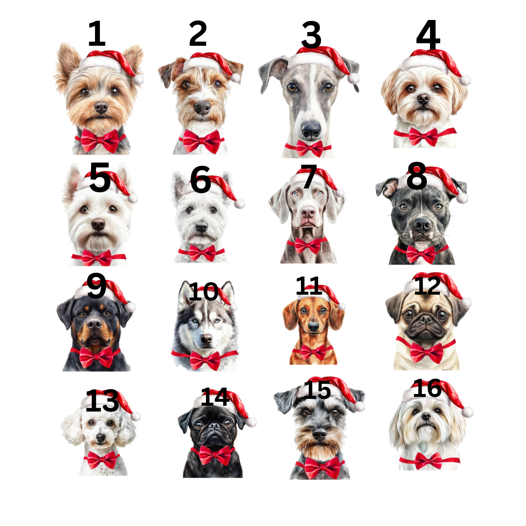 Dog breeds christmas tree ornament