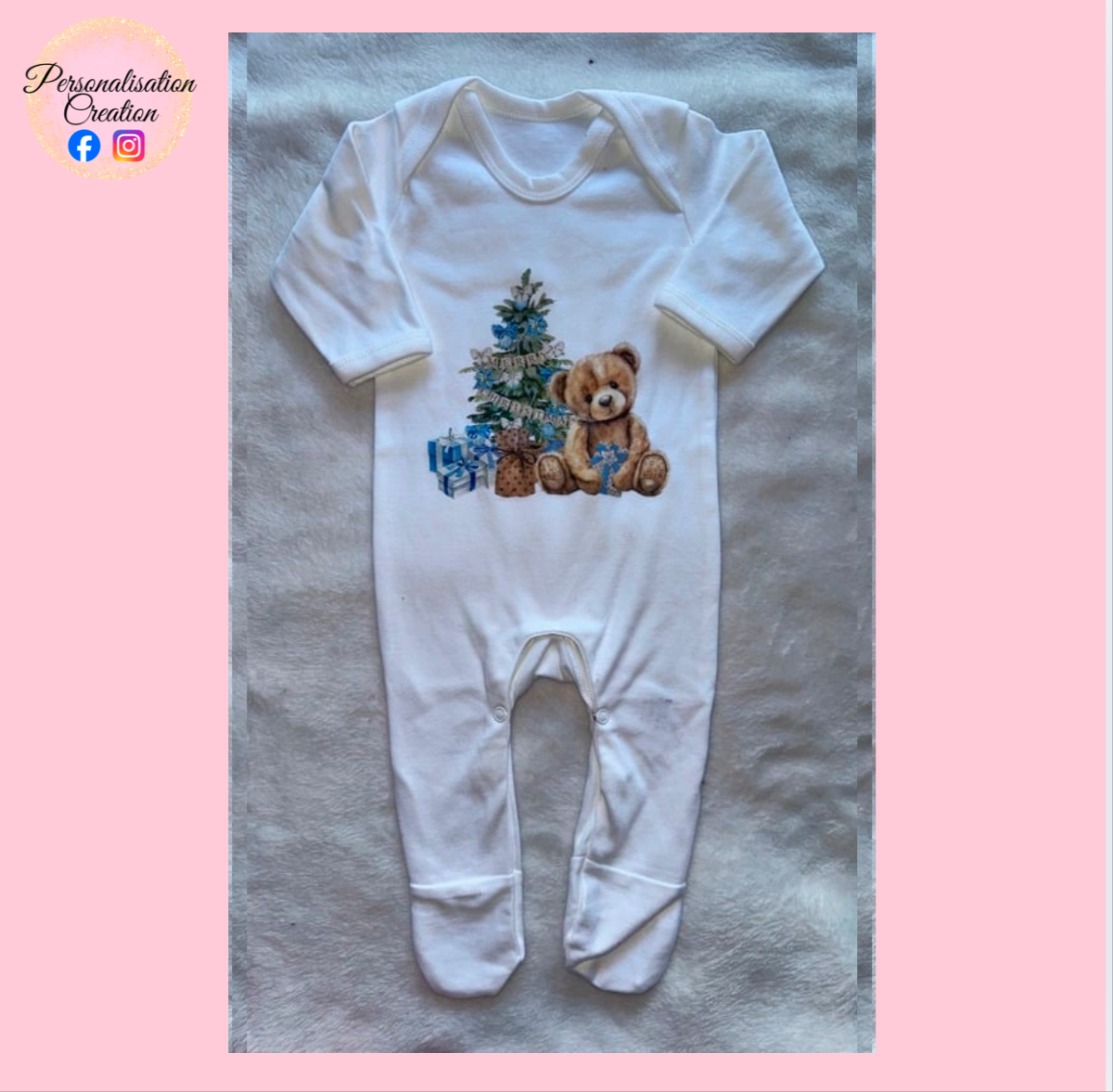 Blue bear babygrow 0-3 months