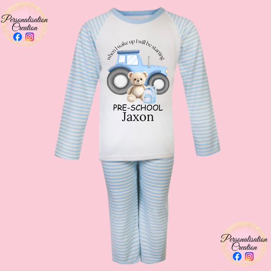 Starting pre-school/big school tractor pjs
