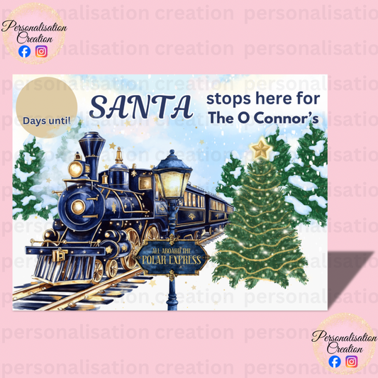 Santa countdown - christmas express navy