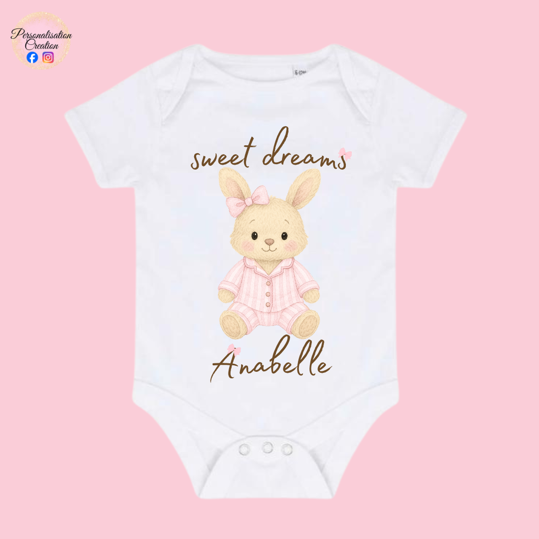 Sweet dreams bunny baby vest