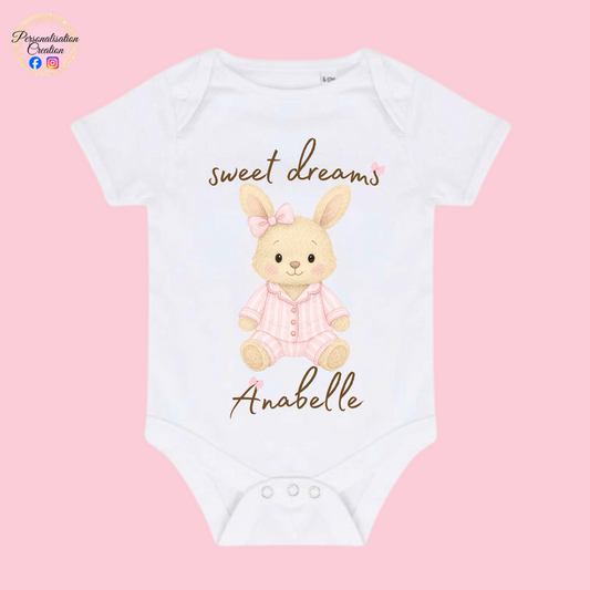 Sweet dreams bunny baby vest