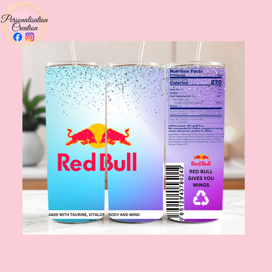 Multicolour redbull tumbler