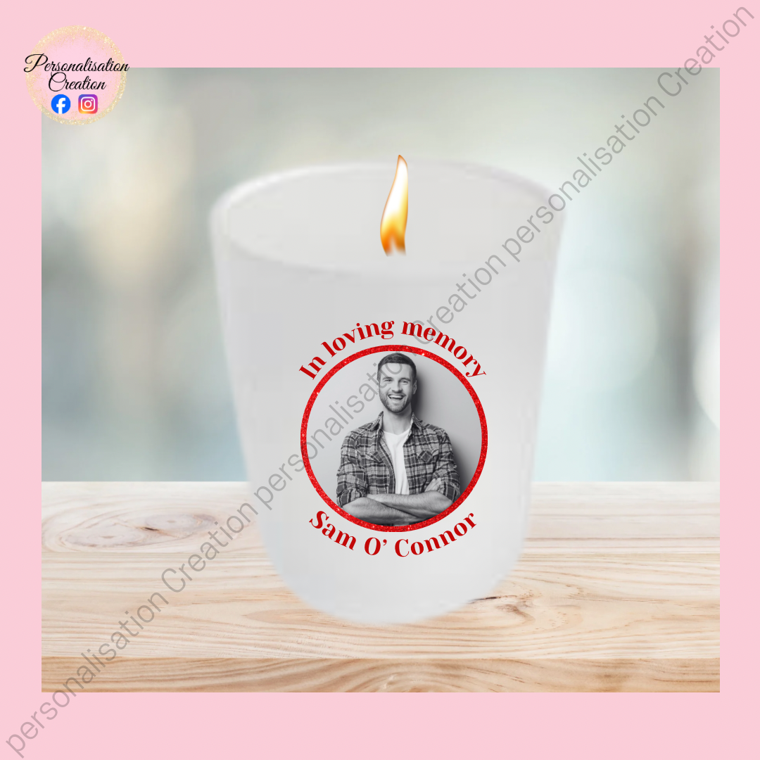 Memorial photo tea light holder