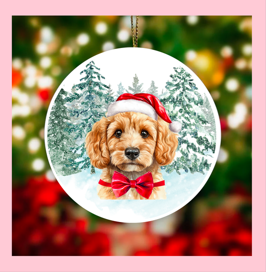 Cockapoo christmas tree ornament