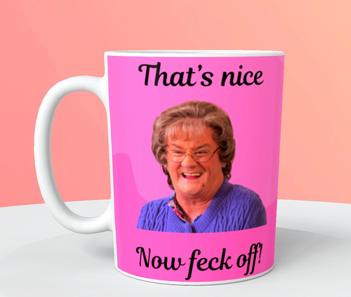 Mrs Browns Boys pink mug