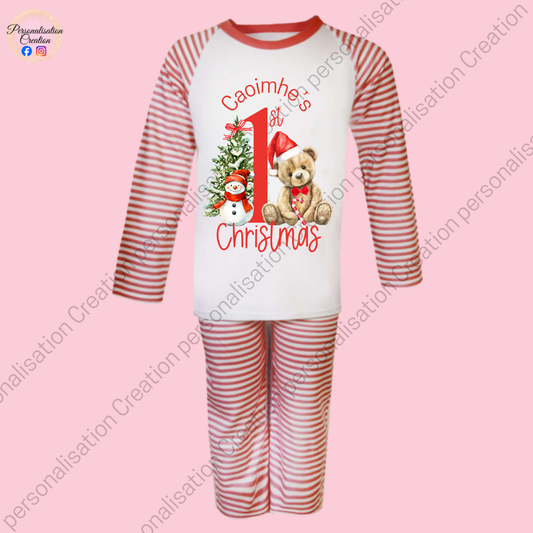 Teddy bear 1st christmas pjs