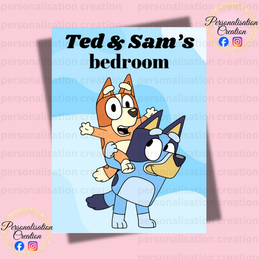 Bluey bedroom door sign