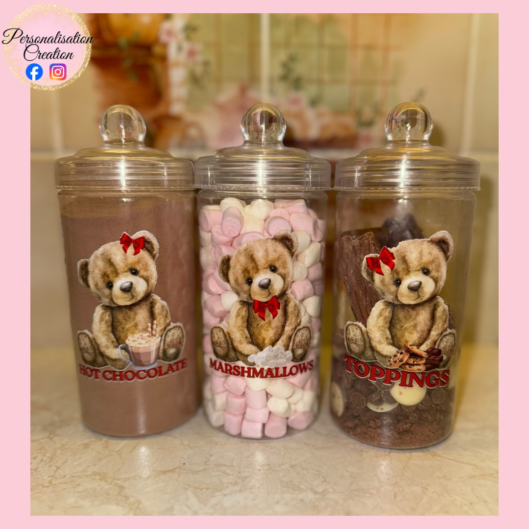 Hot chocolate station containers