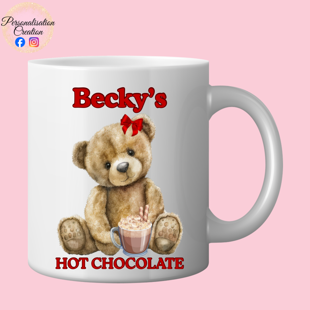 Hot chocolate teddy bear mug