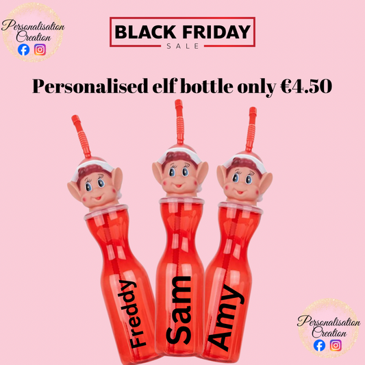 Personalised elf bottle - black friday special