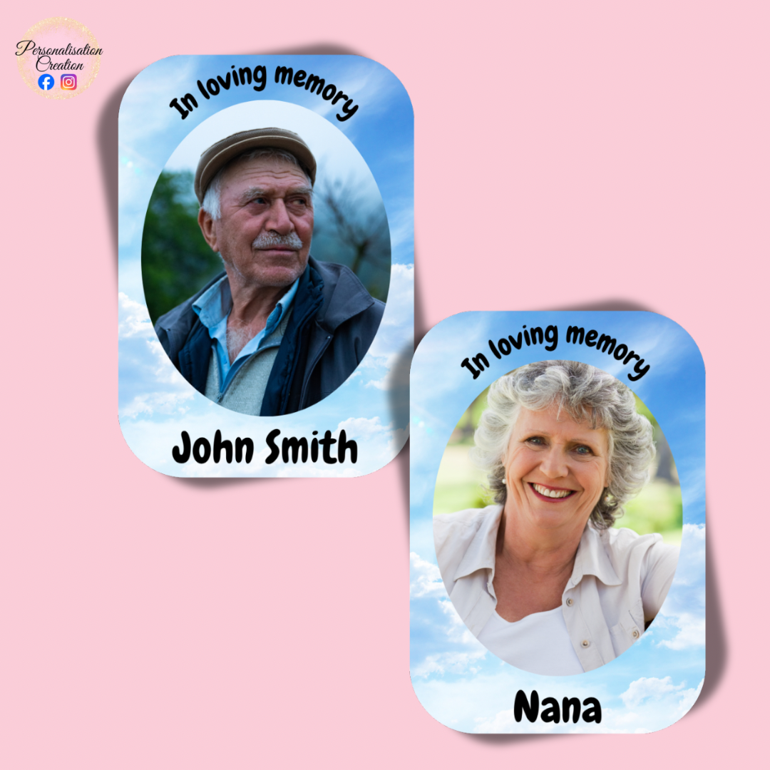 Aluminium memorial wallet card (double sided photo)